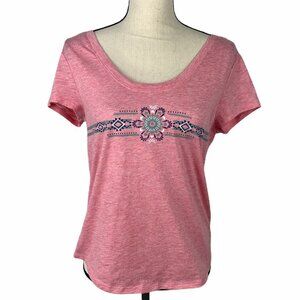 Aztec Graphic Tee Low Back Jasmine & Ginger Pink Sz S
